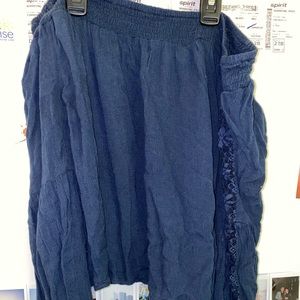 Off the shoulder navy top